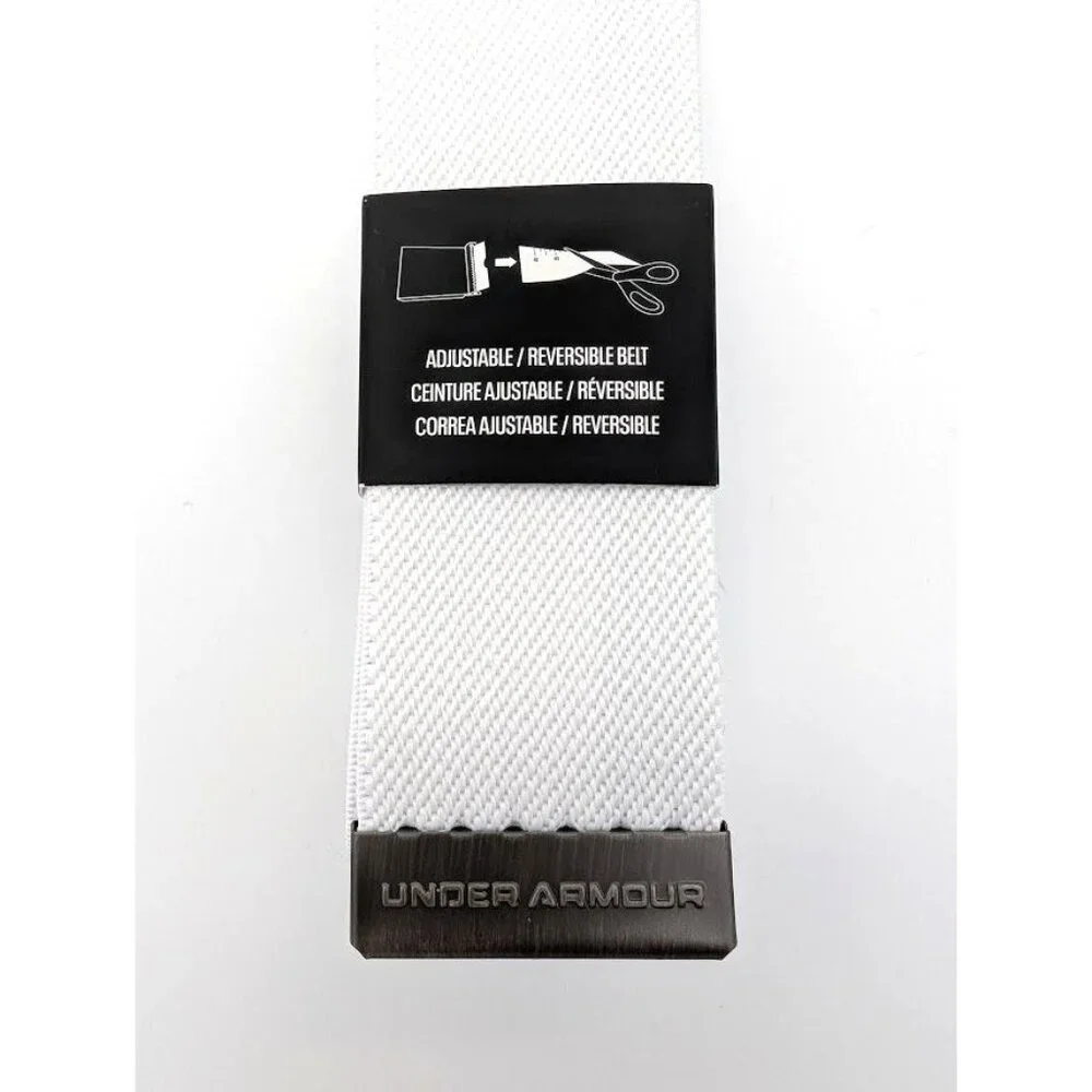 Under‎ Armour Webbing Belt Golf OSFM Cut To Fit Adjustable Elastic Stretch White